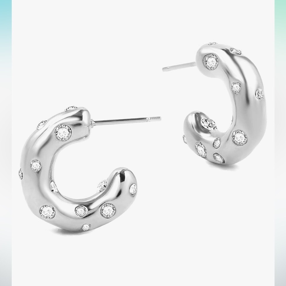 Anthropologie Silver plated Pearl Hopper earrings - Picture 4 of 5